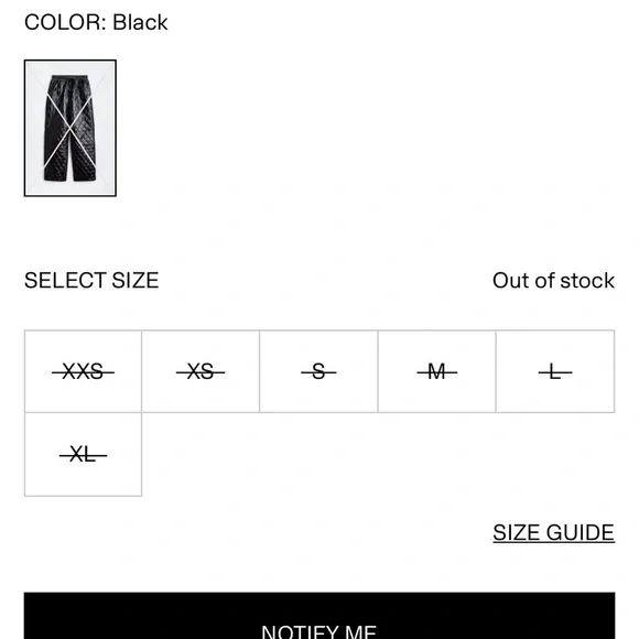 H&M Black Quilted Pants (Sold out online) - Picture 3 of 5